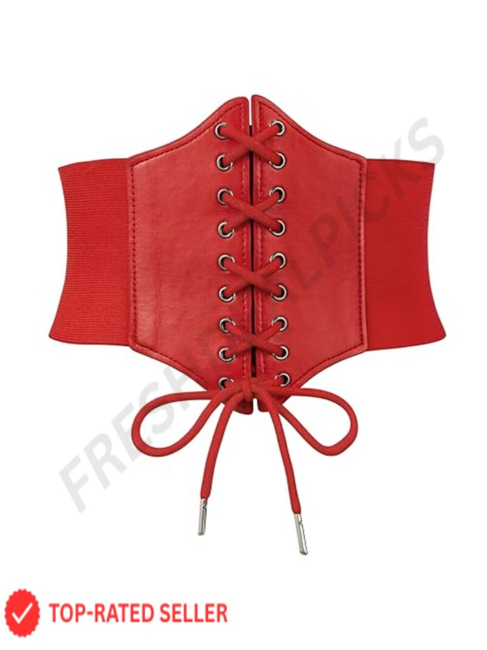 PU Leather Lace-Up Corset Belt Elastic Waist Renaissance Pirate